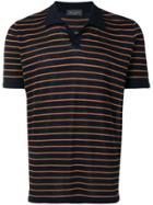 Roberto Collina Striped Short-sleeve Polo Shirt - Blue