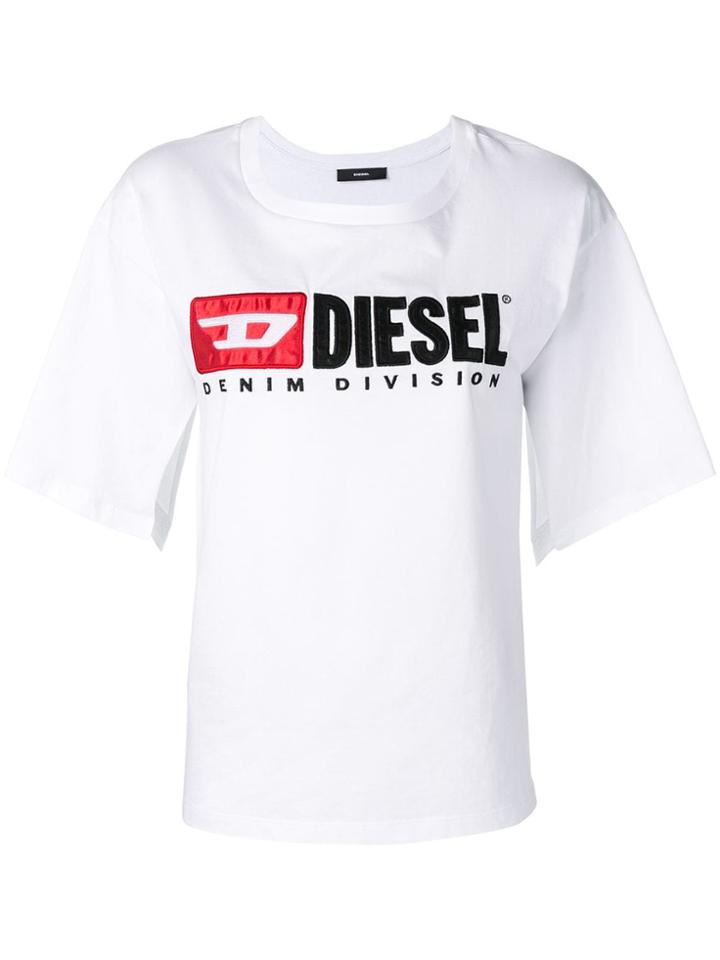 Diesel Split-sleeve Logo T-shirt - White