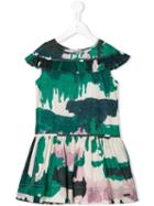 Burberry Kids Abstract Print Dress, Girl's, Size: 6 Yrs, Green
