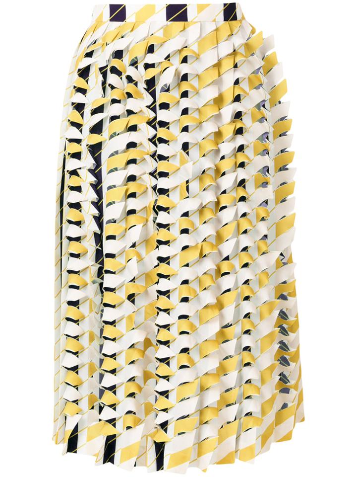 Maison Margiela Textured Pleated Skirt - Yellow & Orange