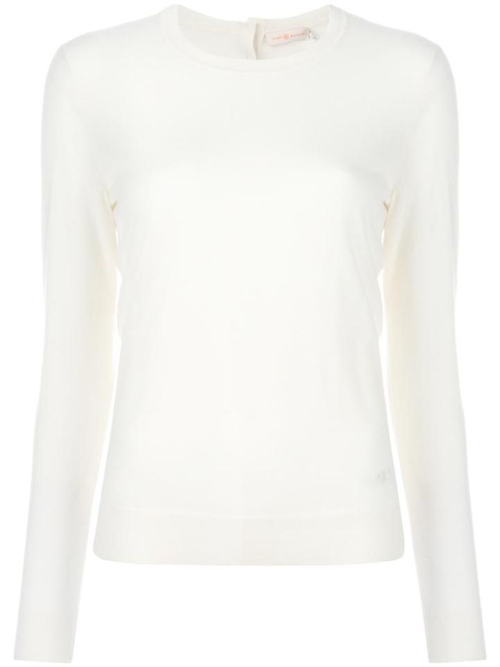 Tory Burch Crew Neck Jumper, Women's, Size: Small, White, Cashmere