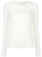 Tory Burch Crew Neck Jumper, Women's, Size: Small, White, Cashmere