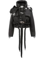 Craig Green Hooded Ruched Strap Cropped Jacket - Black