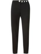 Versus Stud Detail Slim Trousers, Women's, Size: 42, Black, Cotton/spandex/elastane/virgin Wool