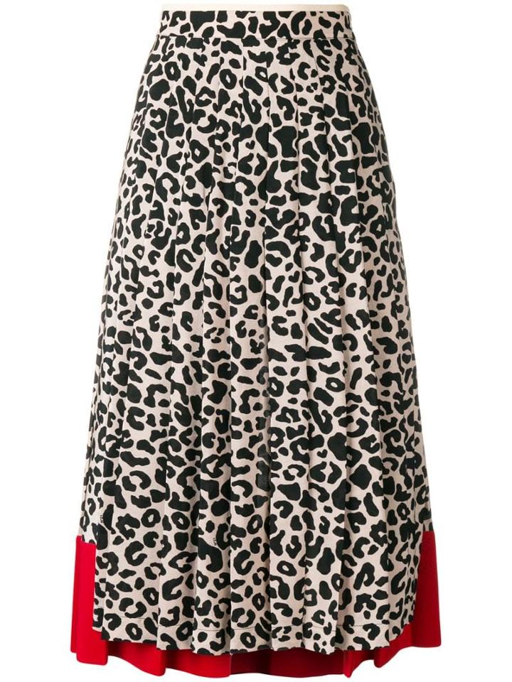 Nº21 Leopard-print Pleated Skirt - Neutrals
