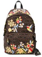 Moschino Flower Embroidered Monogrammed Backpack