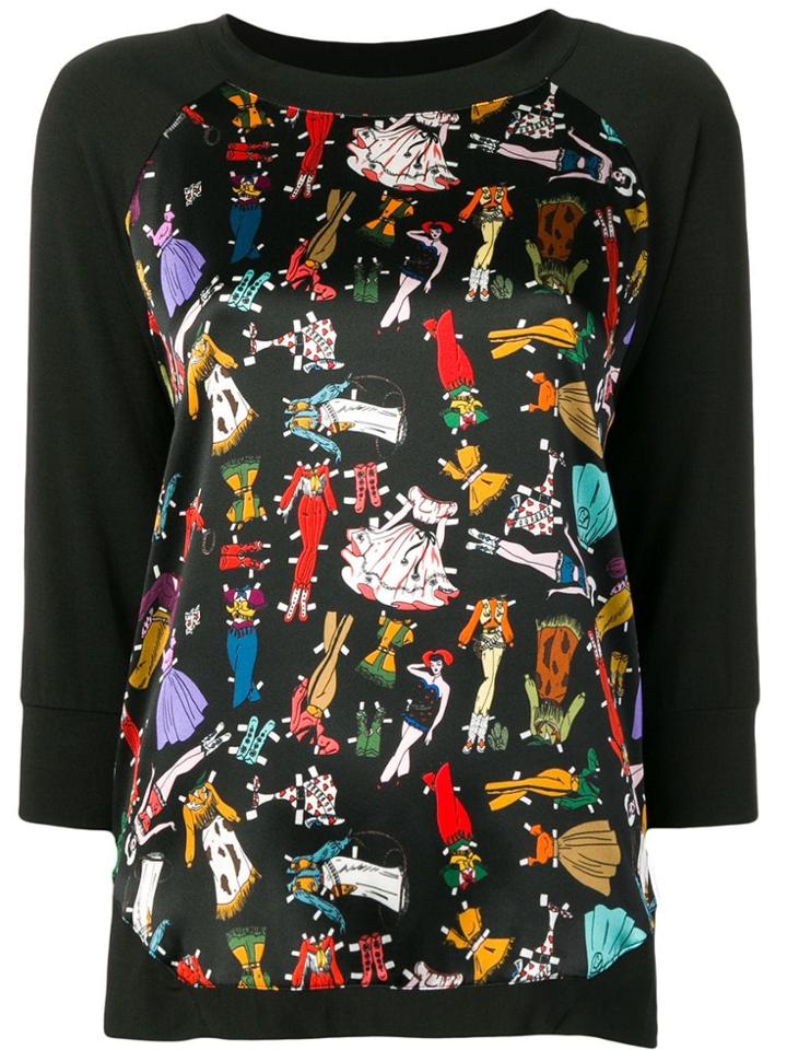 Ultràchic Cowgirl Satin Panel Sweatshirt - Black