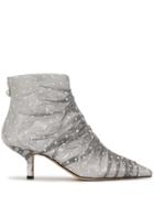 Midnight 00 Polka Dot Ankle Boots - White