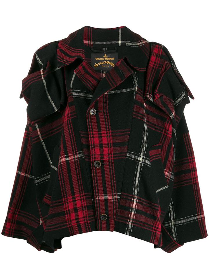 Vivienne Westwood Anglomania Tartan Cape Jacket - Black