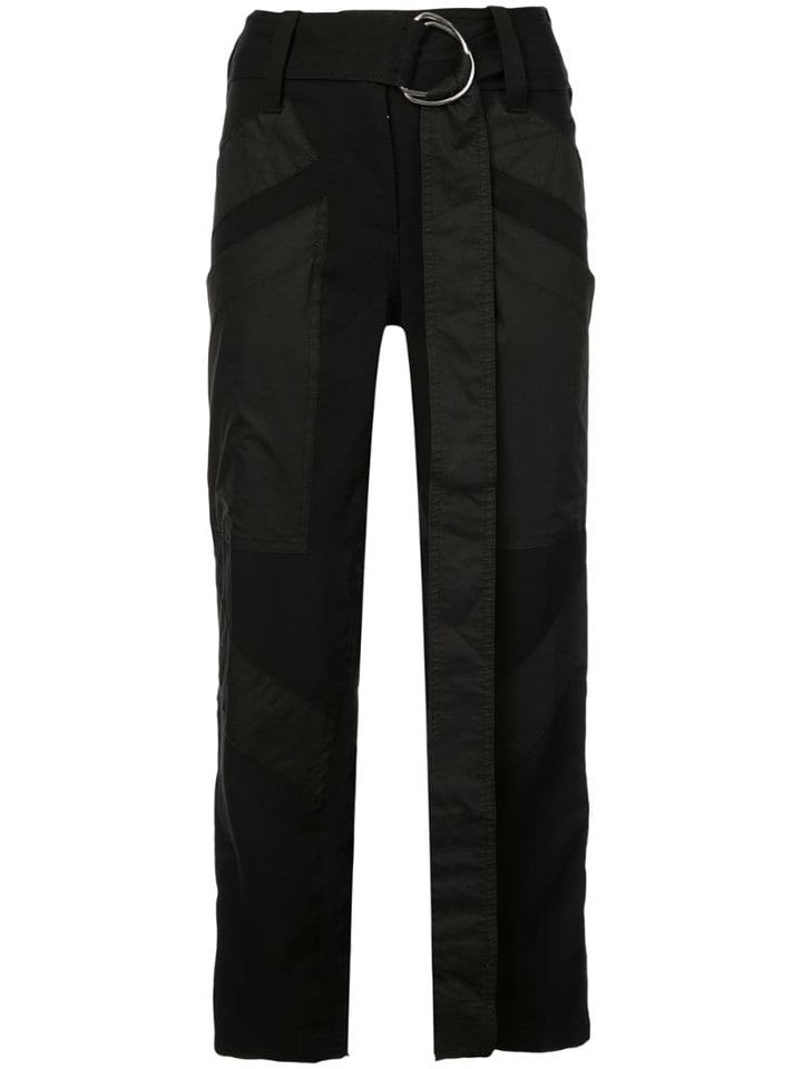 Proenza Schouler Pswl Paneled Viscose Pant - Black