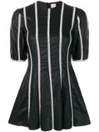 Christopher Kane Crystal Cintz Mini Dress - Black