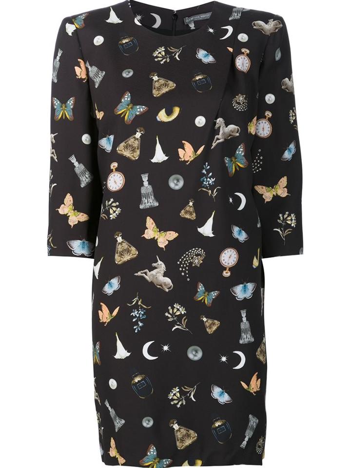 Alexander Mcqueen 'obsession' Dress, Women's, Size: 42, Black, Silk/viscose