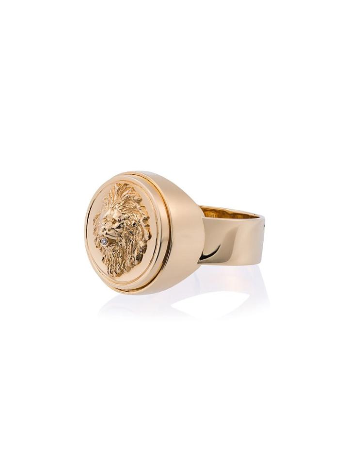 Foundrae Strength Diamond Signet Ring - Metallic