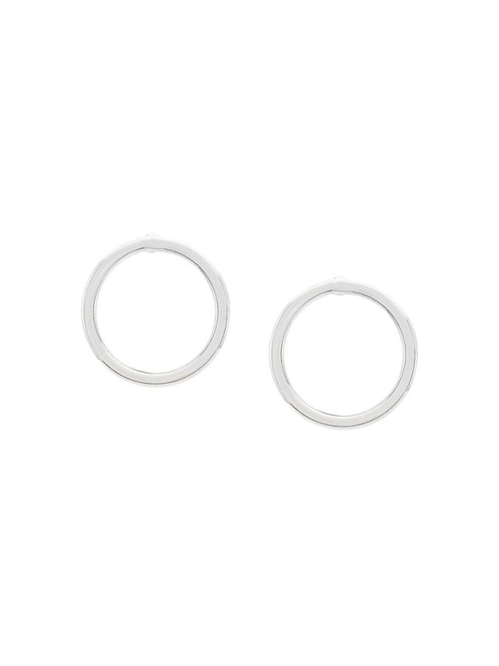 Maria Black Circle Stud Earrings - Metallic
