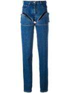 Y / Project - Cut-detail Jeans - Women - Cotton - S, Blue, Cotton