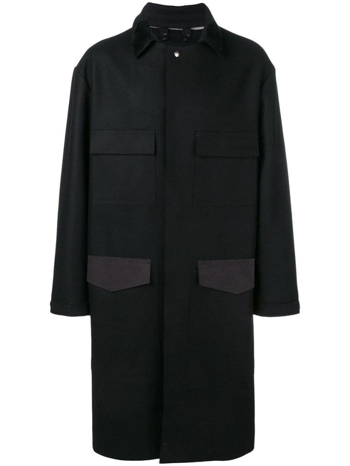 Oamc Midi Single Breasted Coat - Black