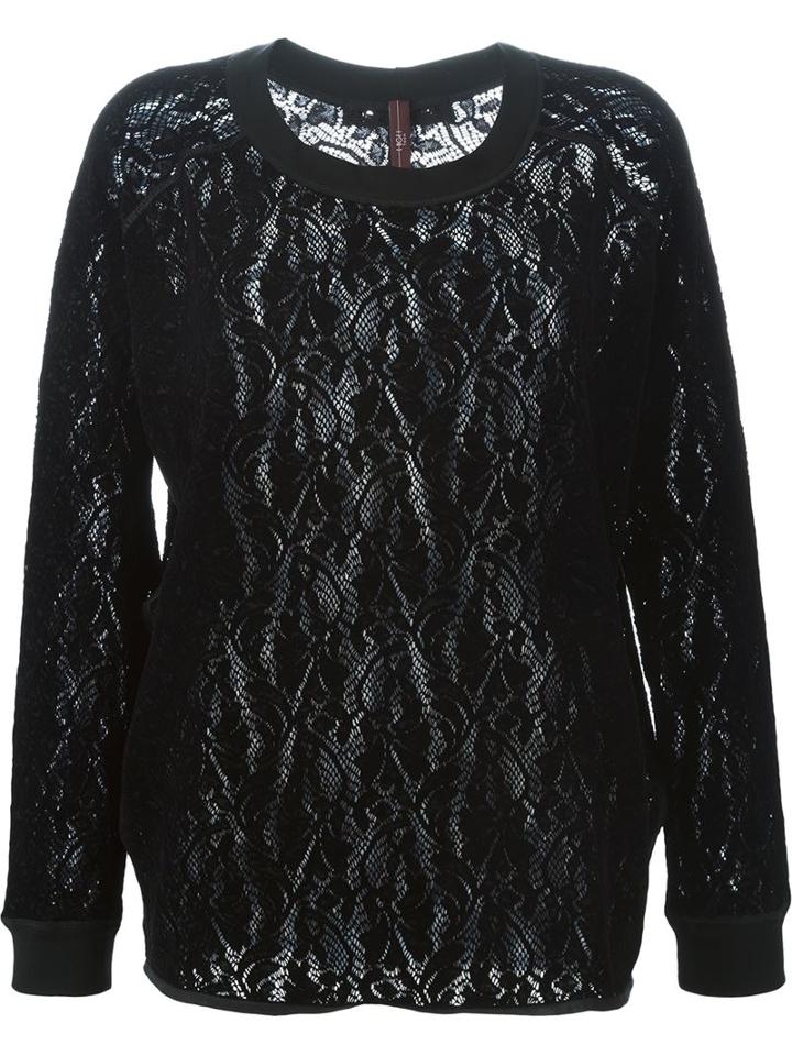 High 'assume' Lace Top, Women's, Size: 44, Black, Polyamide/spandex/elastane