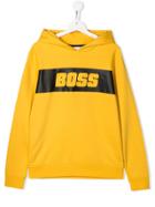 Boss Kids Logo Patch Hoodie - Yellow