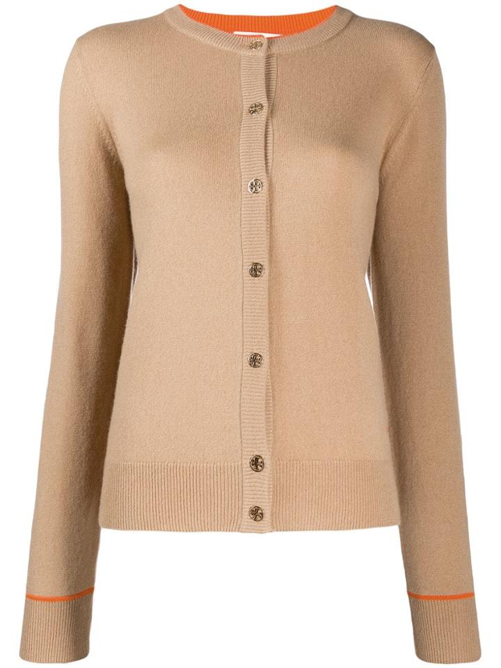 Tory Burch Crew-neck Knit Cardigan - Neutrals
