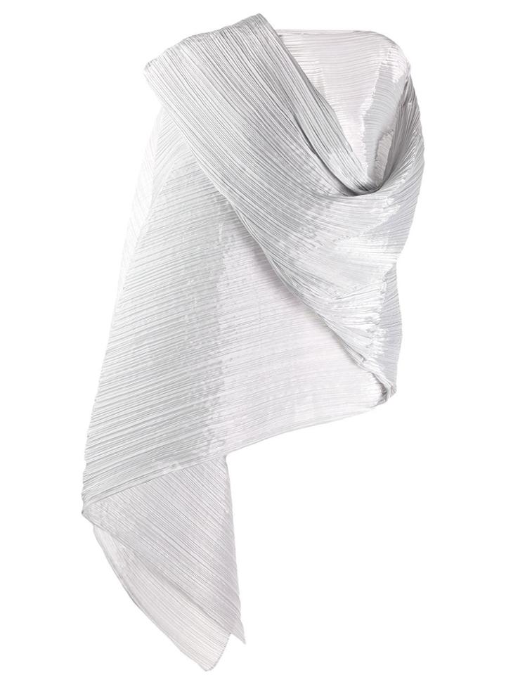 Pleats Please By Issey Miyake Draped Plissé Top - Grey
