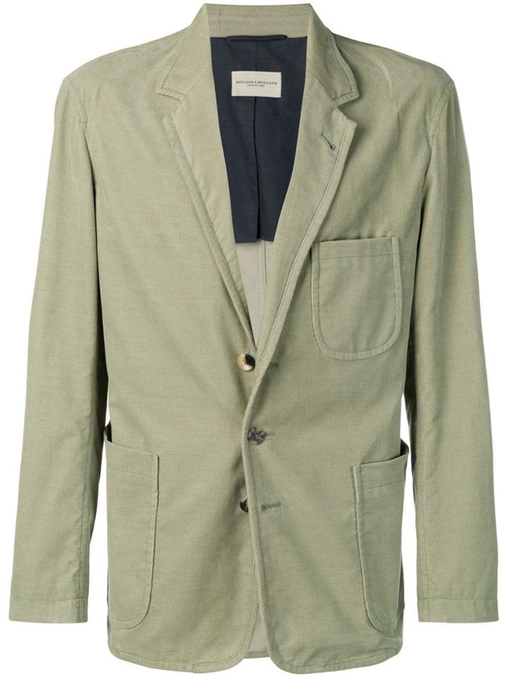 Holland & Holland Corduroy Single-breasted Blazer - Green