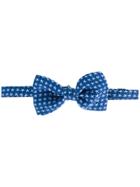 Canali Floral Print Bow Tie - Blue