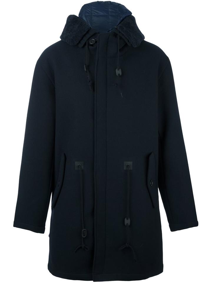 Closed Waist Drawstring Hooded Coat