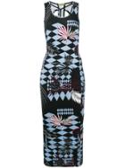 Versace Jeans Palm Printed Dress - Black