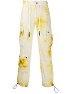 Palm Angels Tie-dye Cargo Trousers - Yellow