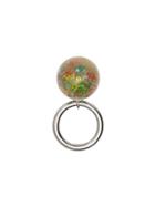 Burberry Marbled Resin Palladium-plated Ring - Silver