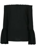 Michael Kors Off-shoulder Bell Sleeve Blouse - Black