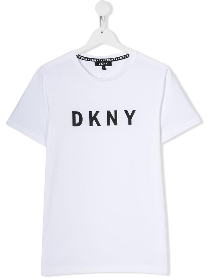 Dkny Kids Teen Logo Print Relaxed-fit T-shirt - White