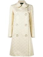Simone Rocha Floral Button Jacquard Coat, Women's, Size: 14, Grey, Polyester/spandex/elastane/cotton