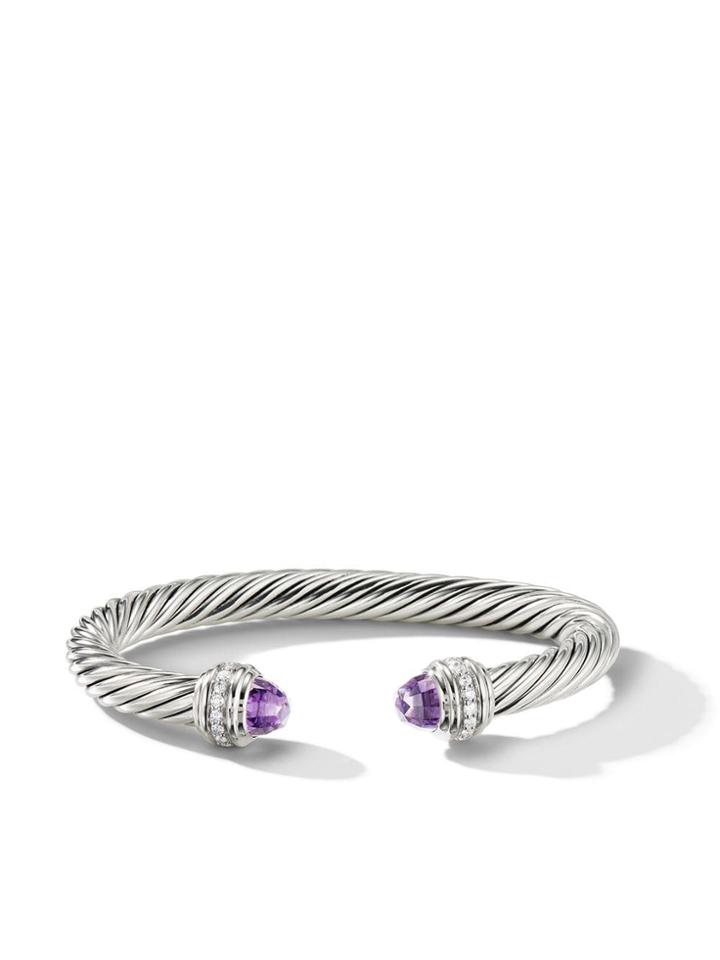 David Yurman Cable Amethyst And Diamond Cuff - Ssaamdi