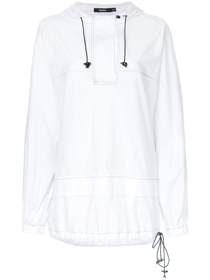 Bassike Hooded Anorak, Women's, Size: 8, White, Cotton