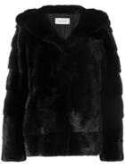 Yves Salomon Mink Fur Hooded Jacket - Black