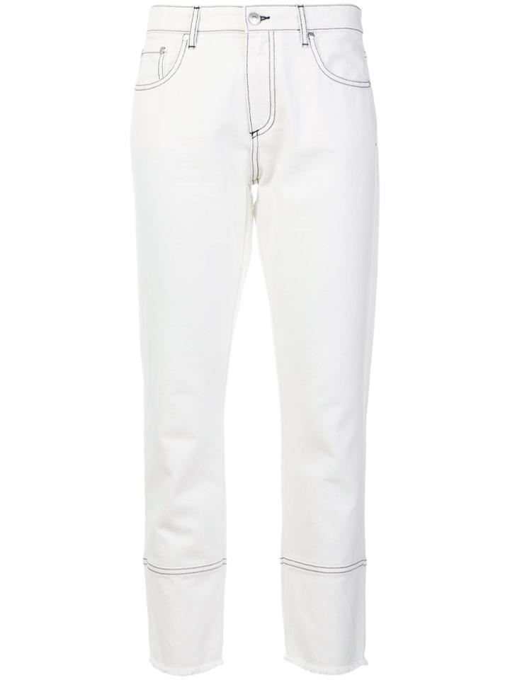 Msgm Slim-leg Cropped Jeans - White