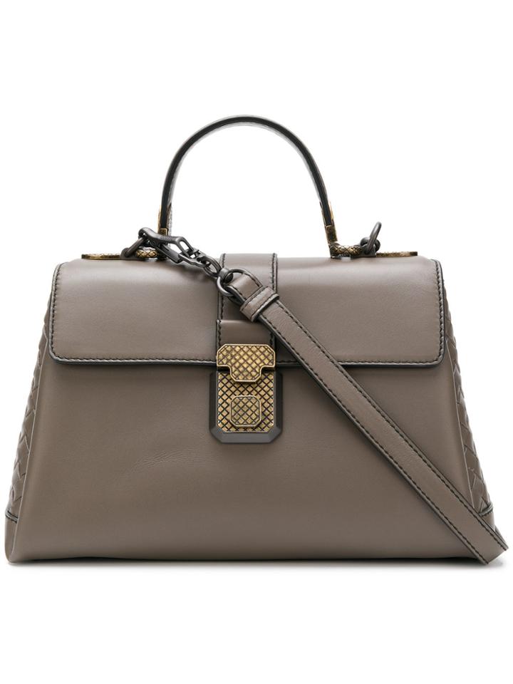 Bottega Veneta Steel Nappa Small Piazza Bag - Grey