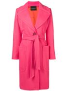 Erika Cavallini Belted Coat - Pink & Purple