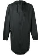 Rains Long Hooded Jacket, Men's, Size: Xs, Black, Polyurethane/polyester