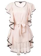 Morgan Lane Delphine Ruffle Dress - Pink