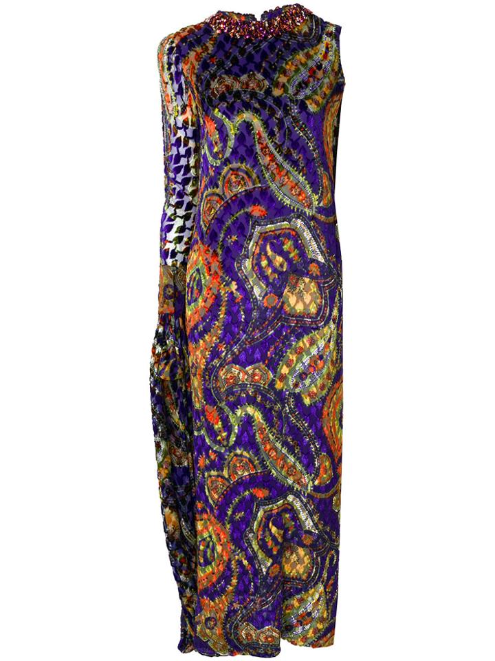 William Vintage Pierre Cardin Haute Couture Paisley Print Dress -