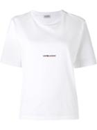 Saint Laurent Logo Print T-shirt, Women's, Size: Medium, White, Cotton