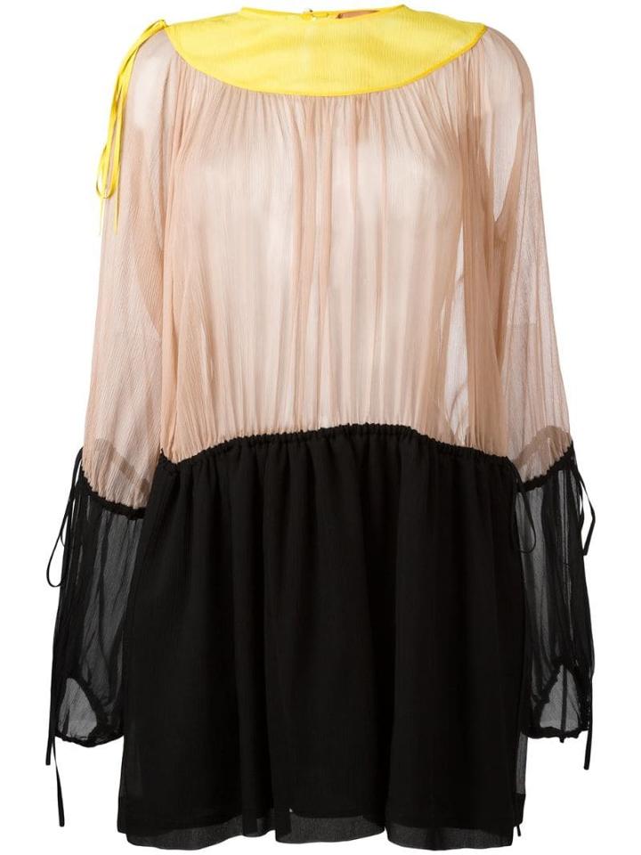 Nº21 Ruffled Shift Dress - Neutrals