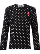 Comme Des Garçons Play Polka Dot T-shirt, Men's, Size: Small, Black, Cotton