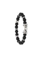 Salvatore Ferragamo Lava Stone Bead Gancini Bracelet - Black