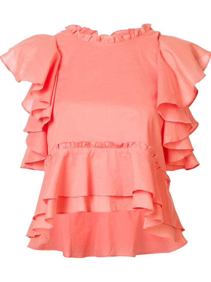 Apiece Apart Ruffle Detail Sleeveless Blouse