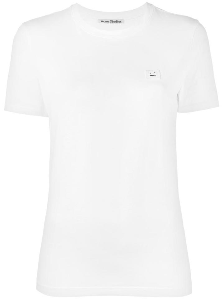 Acne Studios Taline Face T-shirt, Women's, Size: Medium, White, Cotton