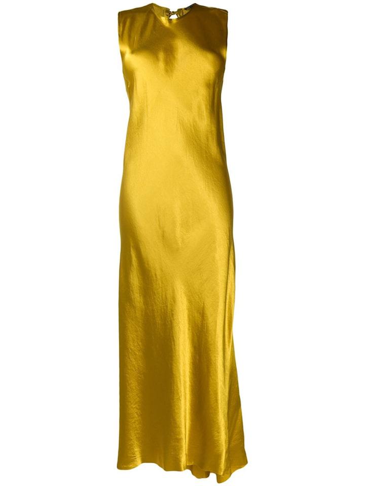 Ann Demeulemeester Long Satin Dress - Yellow