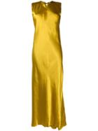 Ann Demeulemeester Long Satin Dress - Yellow
